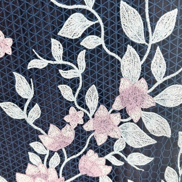 Marchesa Notte Floral Embroidered Guipure Maxi Dress - Picture 9 of 12